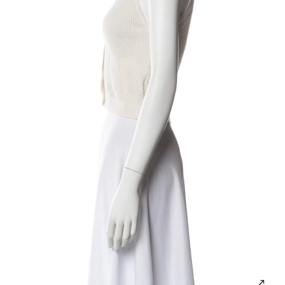 Alice + Olivia NWT Miles Sleeveless Button Front Knit Top “Soft White” - Picture 4 of 8